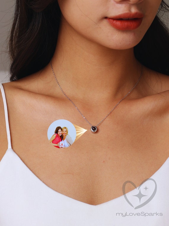 Personalized Picture Inside Jewelry, Custom Projection Picture Necklace, Anniversary Gift for her, Mothers day gift, Pet Memorial gifts