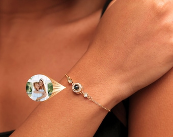 Personalized Photo Projection Bracelet, Handmade Jewelry with Picture inside, Bestfriend Gifts for Mom Lover Girlfriend