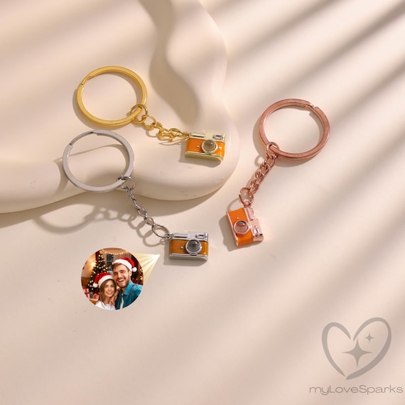 Custom Photo Camera Keychain: Unique Cute Romantic for Her and Him