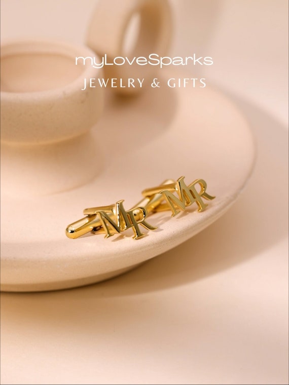 Personalized Name Cufflinks, Customized Cufflinks, Groomsmen gift, Initials Cufflinks, Wedding Gifts for Him,  Gifts for Dad