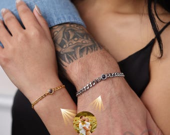 Acquista Bracciale dell'amicizia ragno Bracciale magnetico per relazioni di coppia a distanza Bracciale per energia cardiaca Perline di pietra Anime in metallo in Italia a partire da 3.76