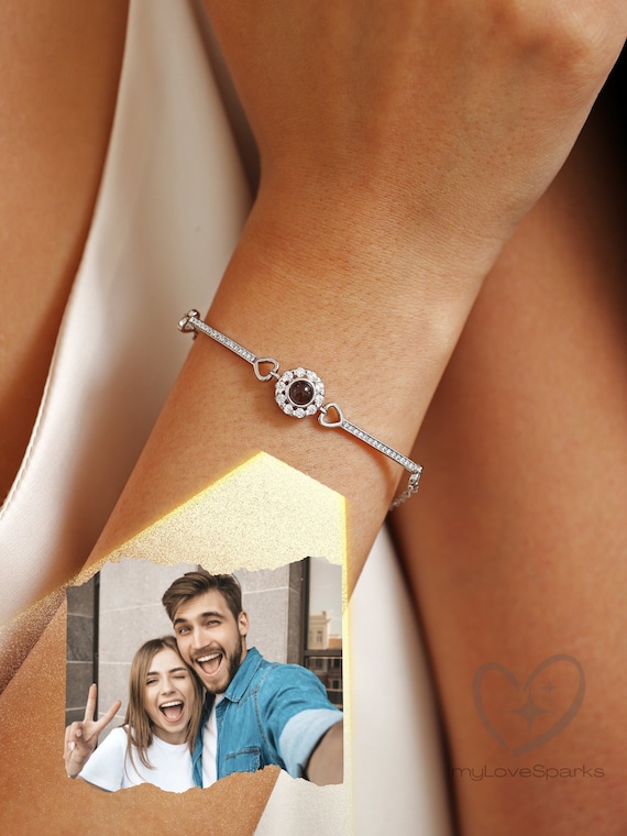Custom Photo Projection  Bracelets for Women , Personalized Memory Bracelets, Gifts for Her, Gifts for Mom, Valentine Day Gift,Memorial Gift