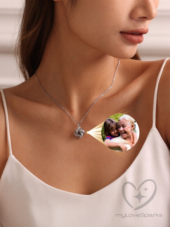 Personalized Photo Necklace, Locket Picture Necklace, Memorial Gift, Grandparent Gifts ,Chrismas Gifts