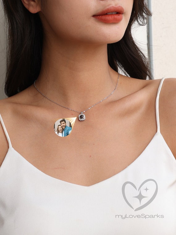 Custom  Photo Necklace For Women, Personalized memory necklace, Gifts for Grandparents, Gifts for mom, Family Gift, Sterling Silver