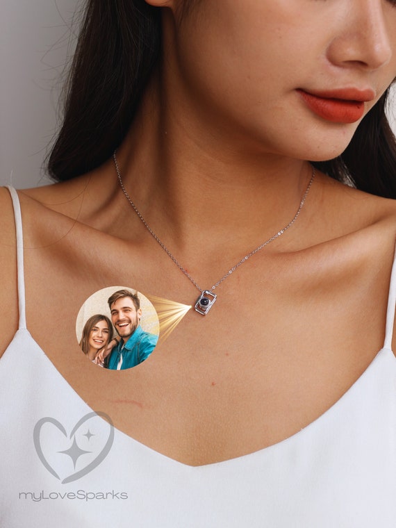 Custom Camera Projection Photo Necklace, Personalized Memorial Necklace, Gift for her, Mother day gift, Solid 925 Sterling Silver