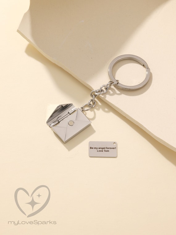 Custom Engraving Keychain, Personalized Mail Envelope Keychain, Love  Secret Letter, Best Gift for Him Dad Husband, Christmas Gift Father