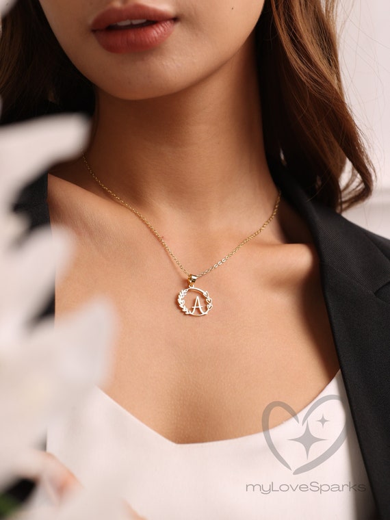 Personalized Sterling Silver Initial Necklace, Customized Letter Necklace, Christmas Gifts for Her, New Mom Necklace