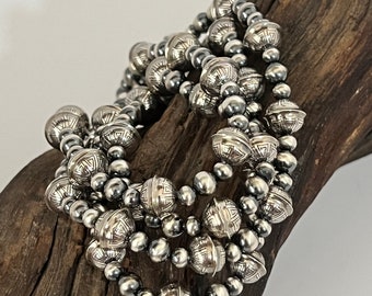 Navajo Bead Bracelet Sterling Silver Stamped Bead Bracelet. Style 6 - Etsy UK Navajo Bead Bracelet Sterling Silver Stamped Bead Bracelet. Style 6 - Etsy UK