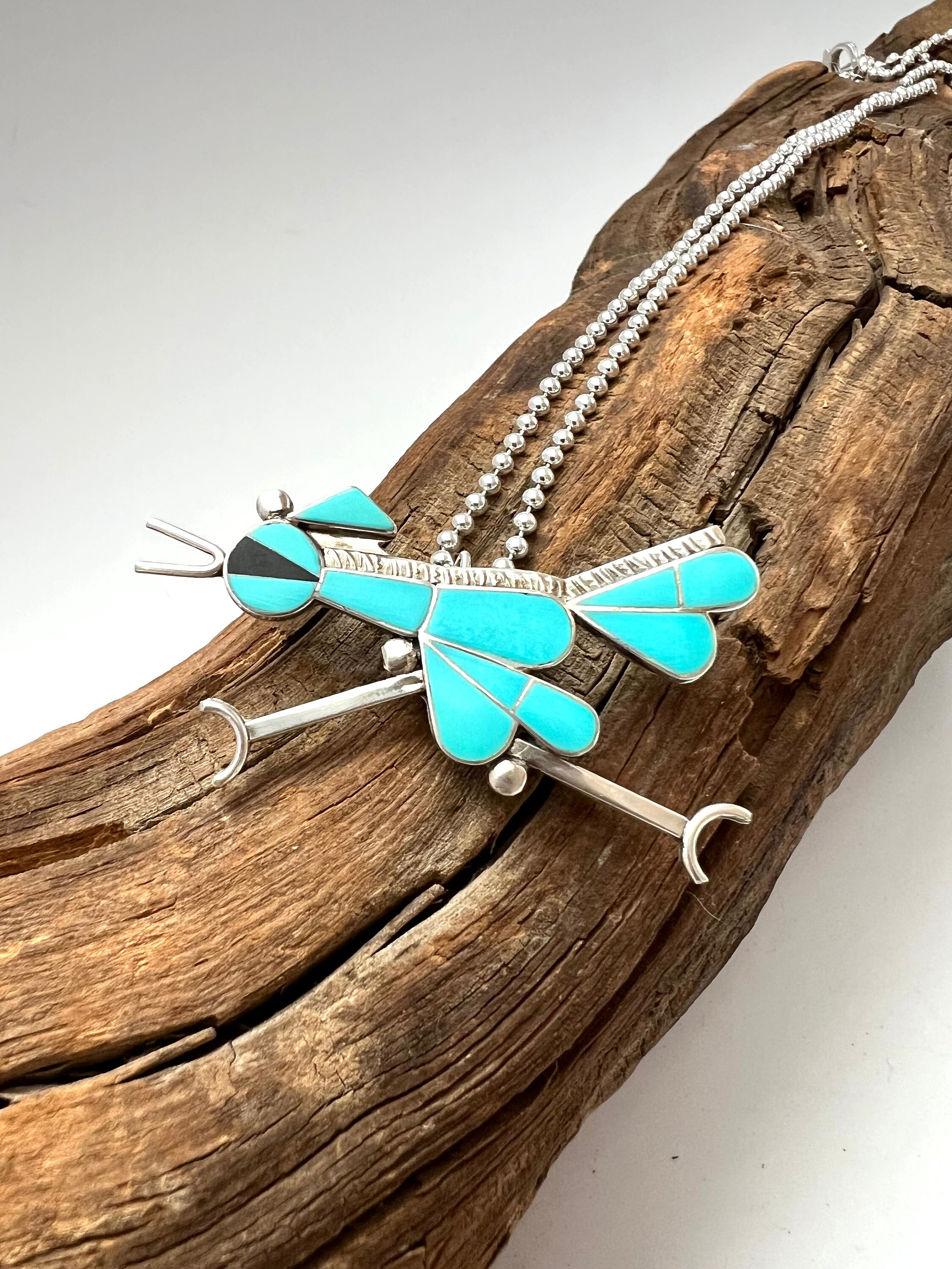Zuni Inlay Roadrunner Pendant - Etsy