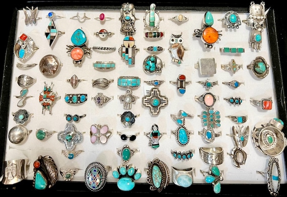 Authentic Vintage Native American Zuni Turquoise Coral Sterling Silver Sunface Ring Authentic Vintage Native American Zuni Turquoise Coral Sterling Silver Sunface Ring