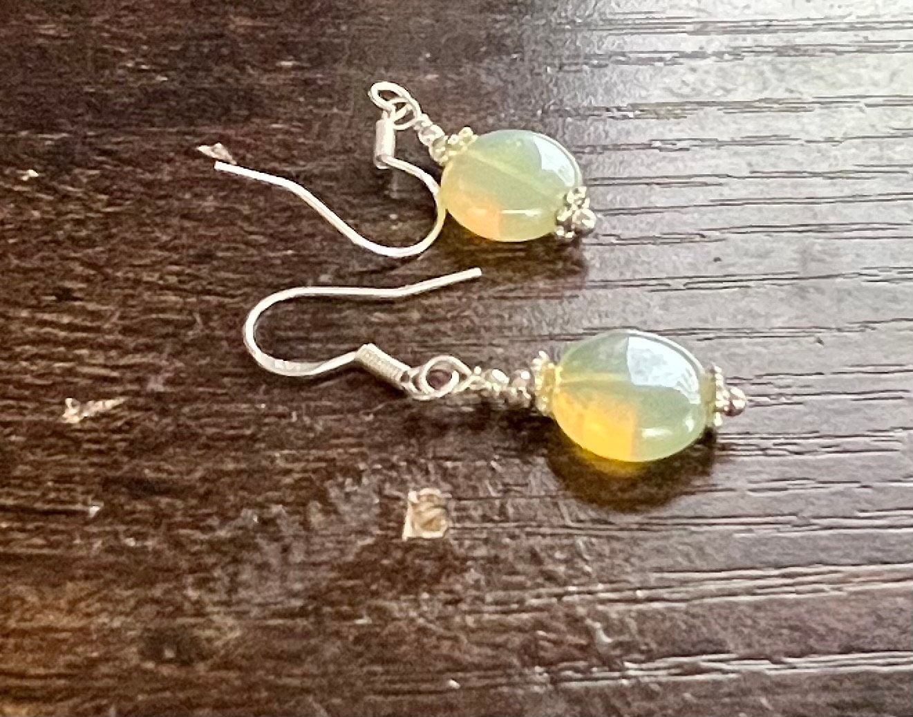 Vaseline Glass Earrings, Blacklight Earrings, Glow Earrings, Neon Green