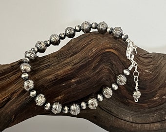 Navajo Bead Bracelet Sterling Silver Stamped Bead Bracelet. Style 6 - Etsy UK Navajo Bead Bracelet Sterling Silver Stamped Bead Bracelet. Style 6 - Etsy UK