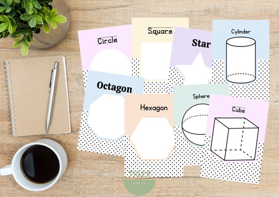 PRINTABLE Shape Posters 2D and 3D Shapes Modern Classroom - Etsy