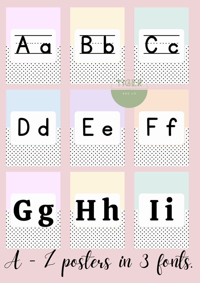 PRINTABLE Alphabet and Numbers Posters Pack A to Z Posters and 0 20