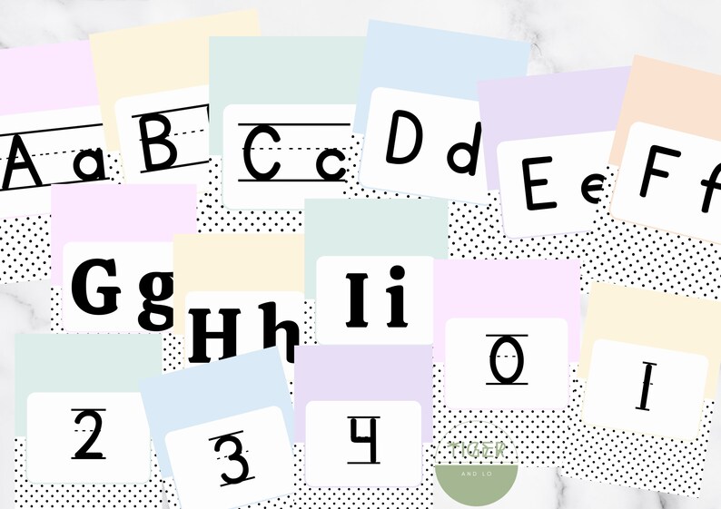 PRINTABLE Alphabet and Numbers Posters Pack A to Z Posters and 0 20