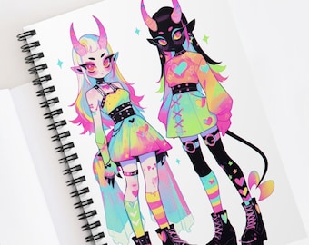 Creepy Cute Notebook Kawaii Ghouls Girl Journal Cute Anime Waifu Girl Notebook Pastel Goth Diary Anime Girls Book Anime Girl Journal Lined