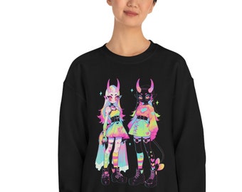 Felpa Anime unisex Raccapricciante Maglione anime carino Felpa spettrale Maglione arte anime gotico Ragazza spettrale Arte anime Raccapricciante carino