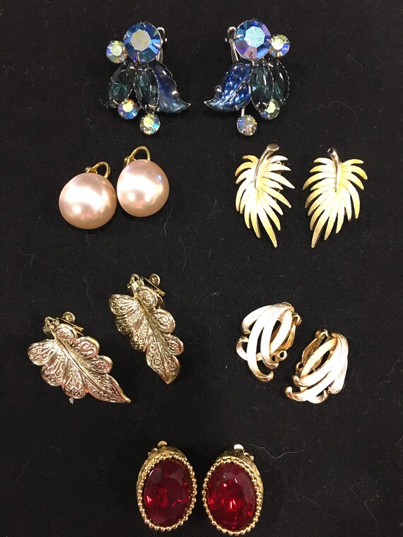 Vintage Estate Jewelry Variety of Clipon Earrings Ra… Gem