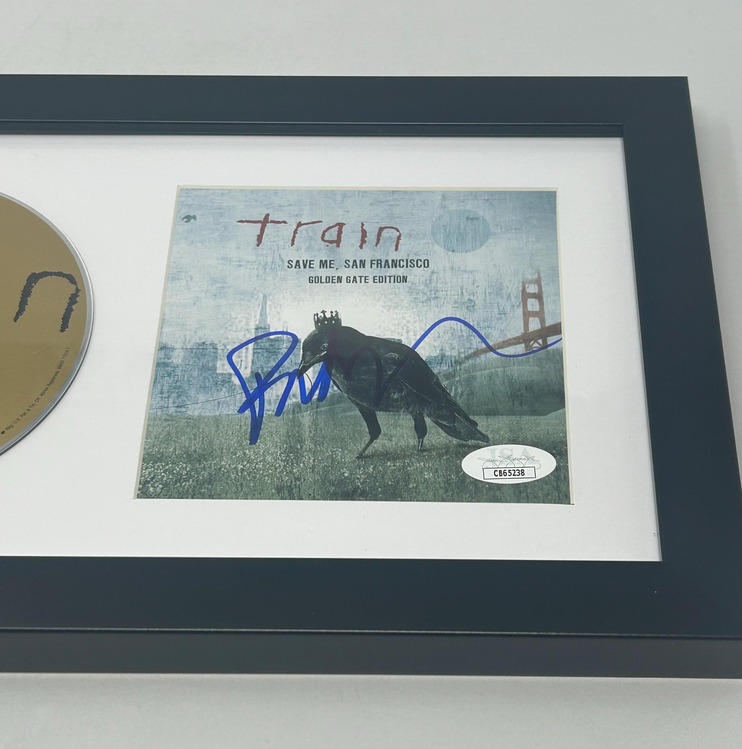 Pat Monahan Signed Train Save Me, San Francisco CD Cover Framed