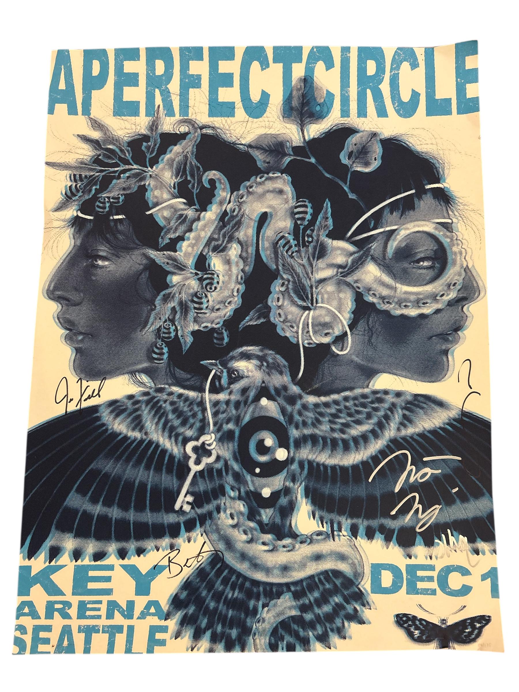 A Perfect Circle Signed 18x24 Seattle Key Arena Tour Poster JSA