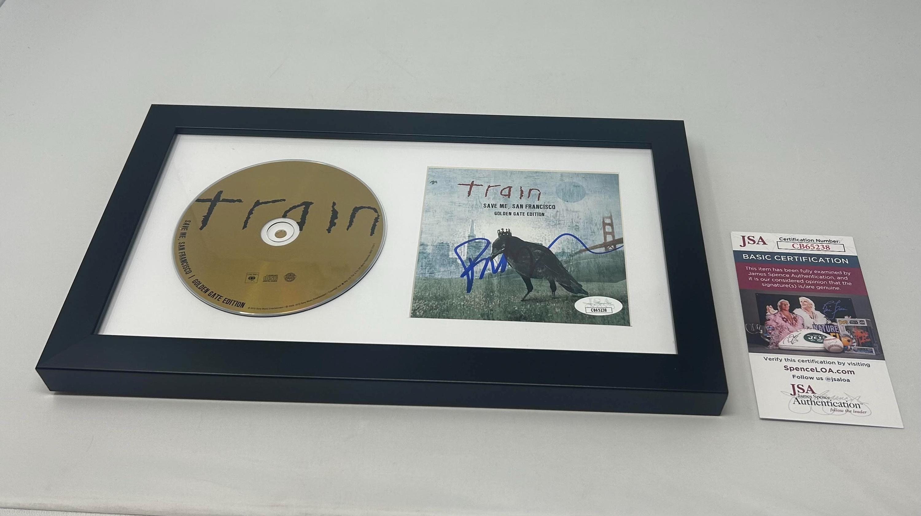 Pat Monahan Signed Train Save Me, San Francisco CD Cover Framed
