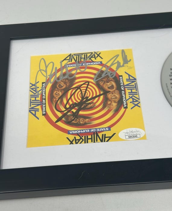 Anthrax Signed State of Euphoria CD Booklet Framed JSA COA - Etsy
