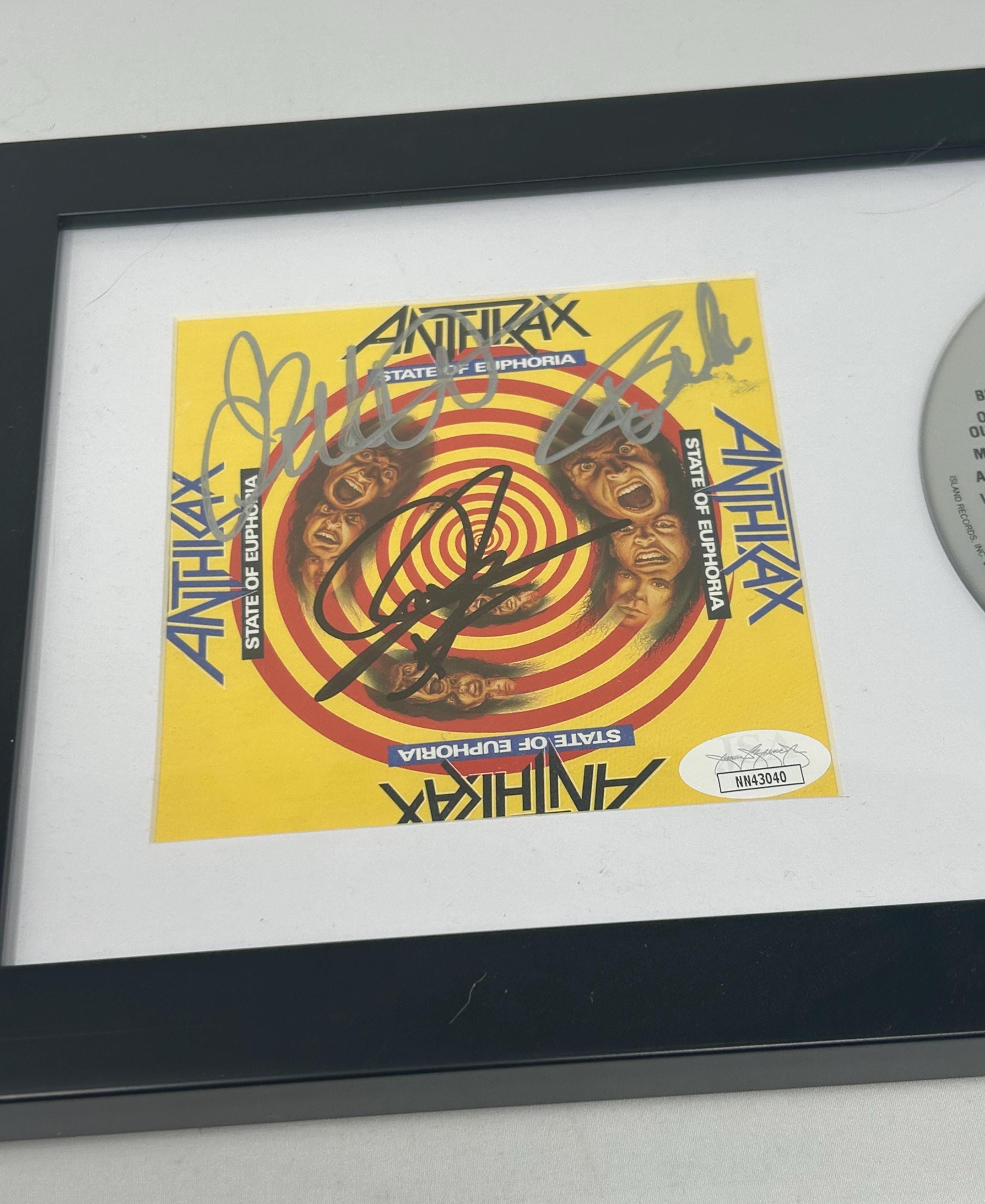 Anthrax Signed State of Euphoria CD Booklet Framed JSA COA - Etsy