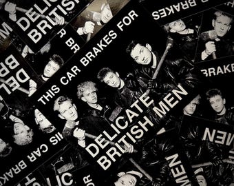 Pegatina para parachoques de Depeche Mode: este coche frena para hombres británicos delicados - Diseño original