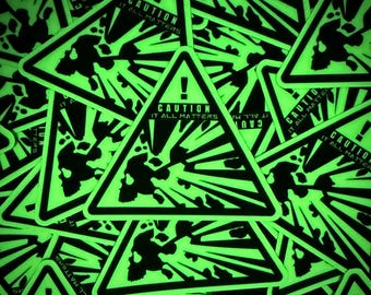 Caution it all matters glow in the dark bumper sticker cyberpunk sticker cyber neuromancer