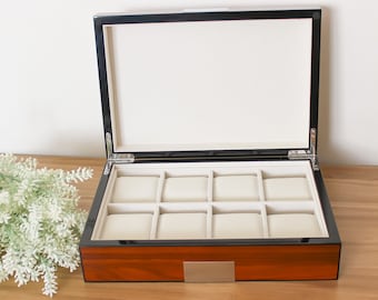 Mens watch box engraved, wood box drawer, Watch box for men wood, Watch case wood, Wood watch box, gift for boyfriend, gift for father