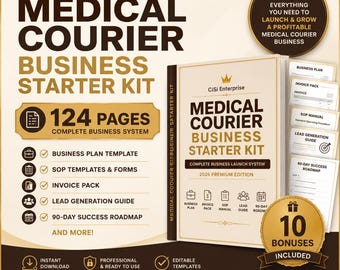 Kit de inicio para empresas de mensajería médica / Constitución de LLC, plan de negocios, contratos (descarga digital)