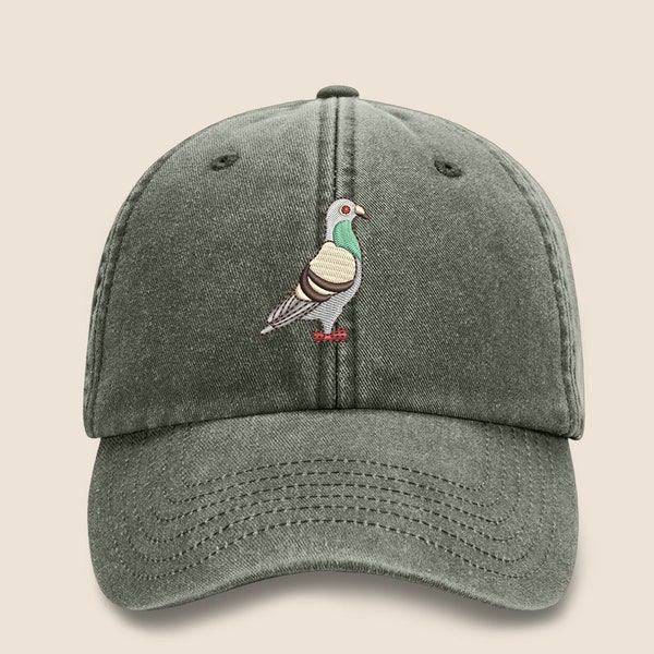 Pigeon Vintage Snapback Hat, Embroidery Bird Design Pigeon Baseball Cap, Comfort Colors Cotton Adult Unisex Wildlife Hat, EmbroideryCraftss
