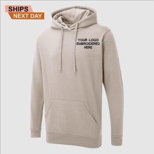 Custom Logo Embroidered Hoodie, Personalised Brand & Company Logo Monogrammed Hoodie, Your Logo Here, Group Matching Jumpers, Gift for Him