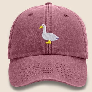 Vintage Hat, Embroider Goose Bird Design Baseball Cap, Comfort Colors 100 Cotton Unisex Snapback Hat, Vintage Dad Cool Hat, EmbroideryCrafts