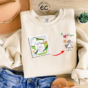 Sudadera con foto bordada para niños, sudadera personalizada con dibujo infantil, sudaderas con ilustraciones personalizadas para niños, regalos de recuerdo para niños