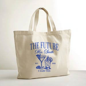 Borsa tote "Future Mrs", borsa tote personalizzata per il fidanzamento della futura sposa, borsa in tela per la sposa, borsa tote per la futura sposa, regali di fidanzamento, regali di nozze per lei