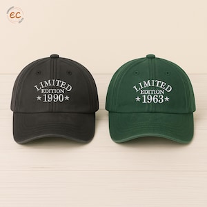 Personalised Birthday Hat, Embroidered Age Dad Cap, Custom 50th 60th 70th Birthday Gifts, Father&#39;s Day Gift, Milestone Birthday Cap Gifts