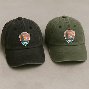National Park Embroidered Hat, Mountain Travel Baseball Cap, Nature Hiking Road Trip Hat, Outdoor Camping Hat, Hiking & Nature Lovers Gift