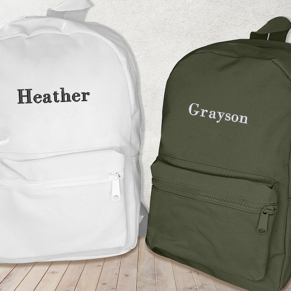 Personalised Embroidered Mini Backpacks, Custom Name Kids Backpack, Kids School Shoulder Bag, Comfy Colors Adult Travel Bags, School Gifts