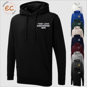Personalised Logo Embroidered Hoodie, Custom Brand & Company Logo Monogrammed Hoodie, Your Logo Here, Group Matching Jumpers, Gift for Him