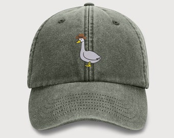 Goose Embroidery Design Vintage Hat, Cowboy Hat Goose Unisex Baseball Cap, Cool Goose 100 Cotton Vintage Style Bird Hat, EmbroideryCraftss