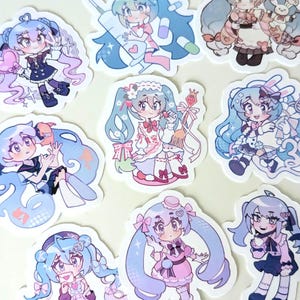 Vocaloid Project Sekai Hatsune Miku 2" vinyl waterdicht gelamineerde glanzende stickers