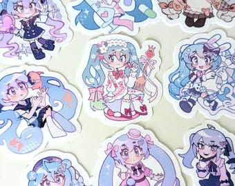 Vocaloid Project Sekai Hatsune Miku 2&quot; Vinyl Waterproof Laminated Glossy Stickers