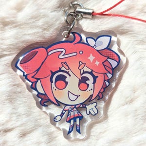 Kasane Teto Vocaloid UTAU 2&quot; Phone Charm Cute Chibi Mini Epoxy Acrylic Keychain