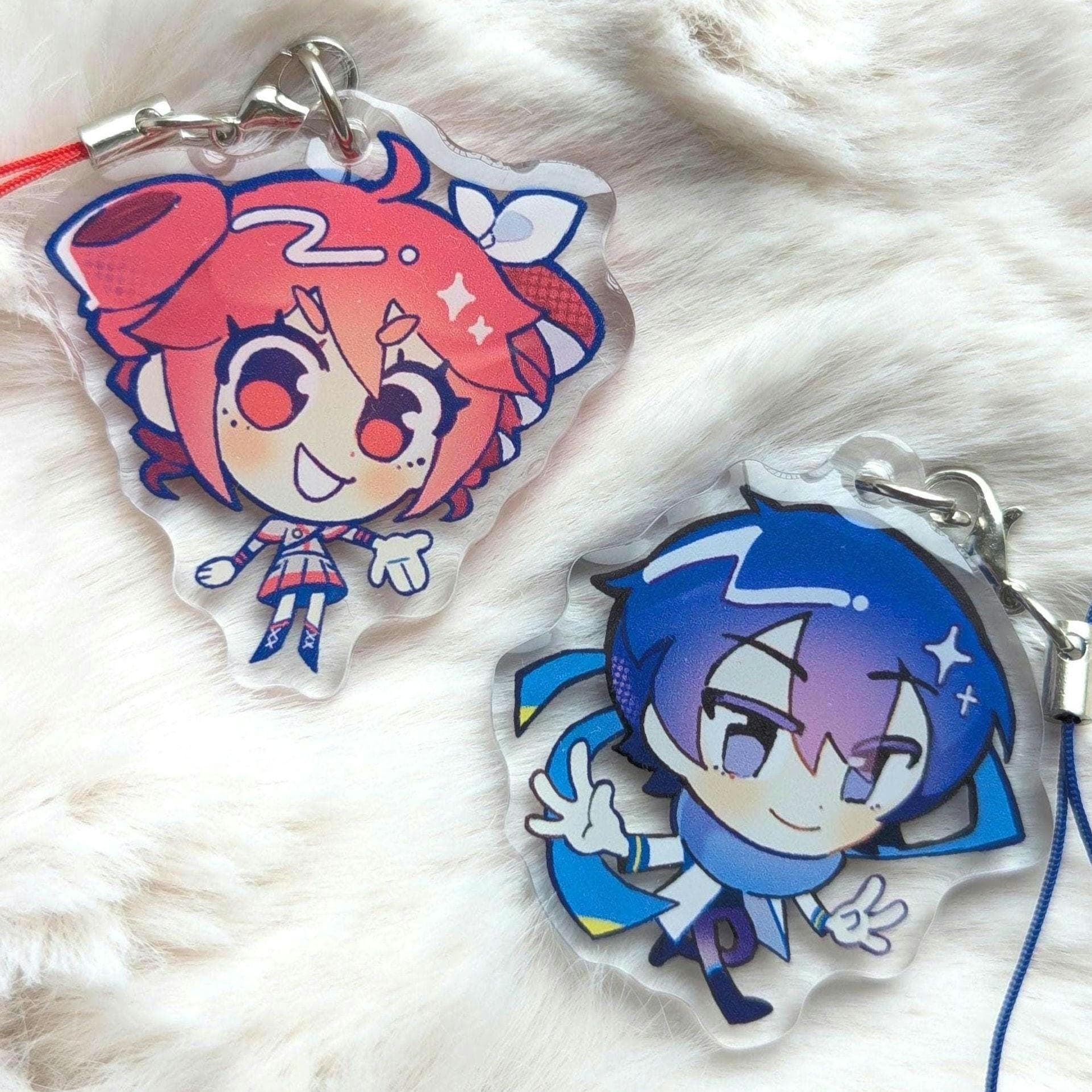 Kasane Teto Kaito Vocaloid UTAU Project Sekai 2" Phone Charm Cute Chibi Mini Epoxy Acrylic Keychain