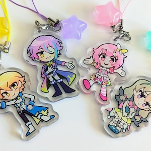 Project Sekai Tsukasa Tenma Rui Kamishiro Emu Otori Nene Kusanagi WonderlandxShowtime 1.75&quot; Acrylic Phone Charm Cute Chibi Mini Keychain