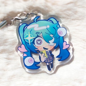 初音ミク ボーカロイド モニタリング DECO*27 携帯チャーム 1.75インチ かわいいちびエポキシアクリルチャーム ミニキーチェーン
