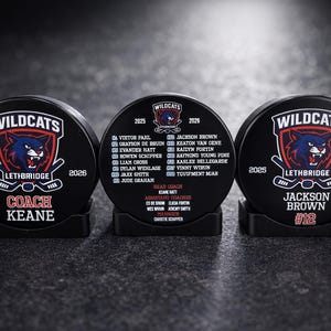Custom Color Hockey Puck, Year End Player Coach Gift, Team Logo Sport Gift, Personalized Ice Hockey Pucks, Team Memorabilia, UV printed image 14