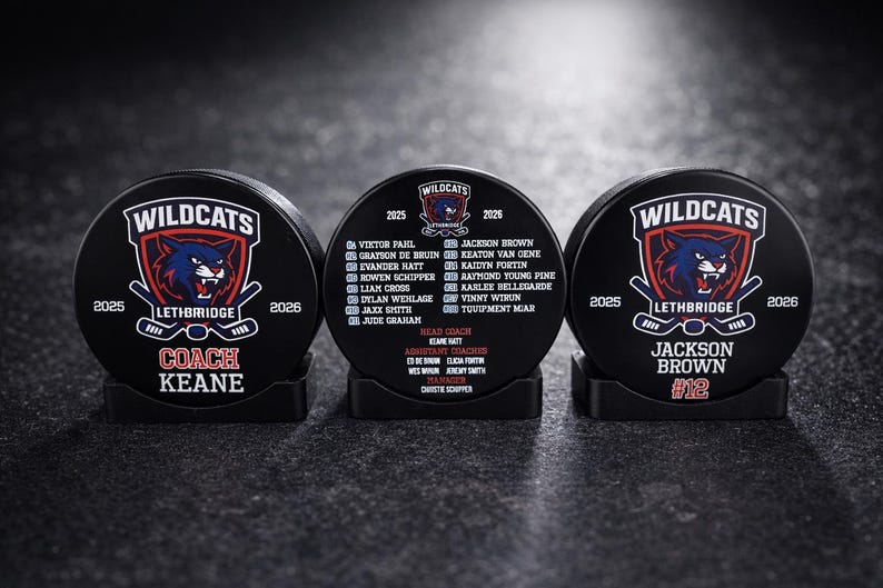 Custom Color Hockey Puck, Year End Player Coach Gift, Team Logo Sport Gift, Personalized Ice Hockey Pucks, Team Memorabilia, UV printed image 14