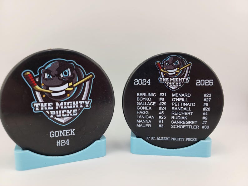 Custom Color Hockey Puck, Year End Player Coach Gift, Team Logo Sport Gift, Personalized Ice Hockey Pucks, Team Memorabilia, UV printed image 12